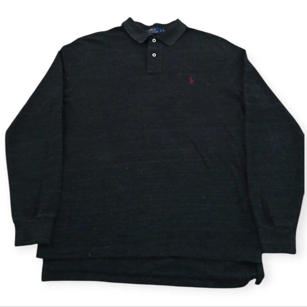 POLO RALPH LAUREN MEN'S CUSTOM FIT  GRAY  LONG SLEEVES. SIZE L